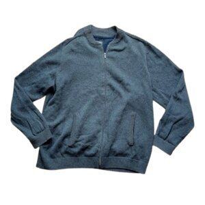 Gray Cotton zip-Up Cardigan Size XL